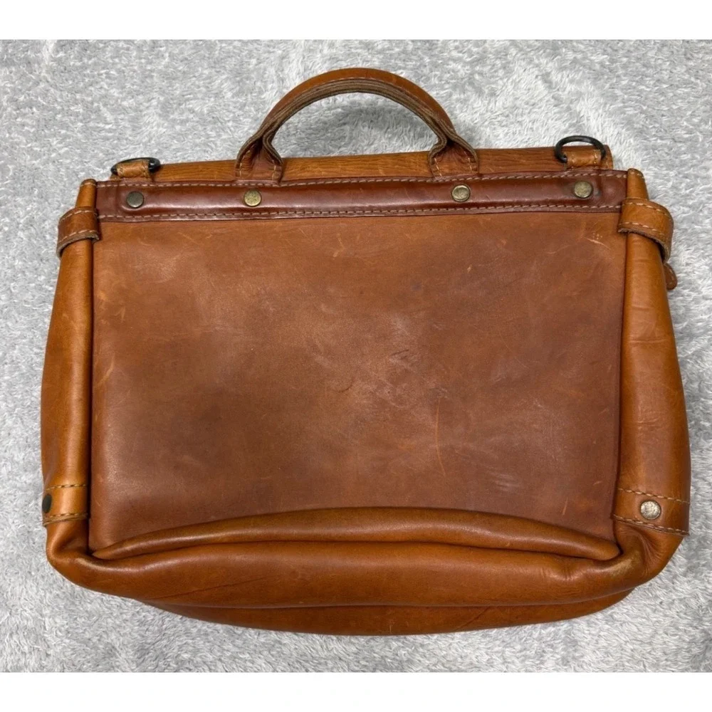 Tahoe Classics Brown Bag Co Saddle Leather Briefcase Messenger Bag Made In USA